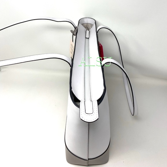 Kate ♠️ Spade Briel Large Tote Leather White Grey - Picture 5 of 10